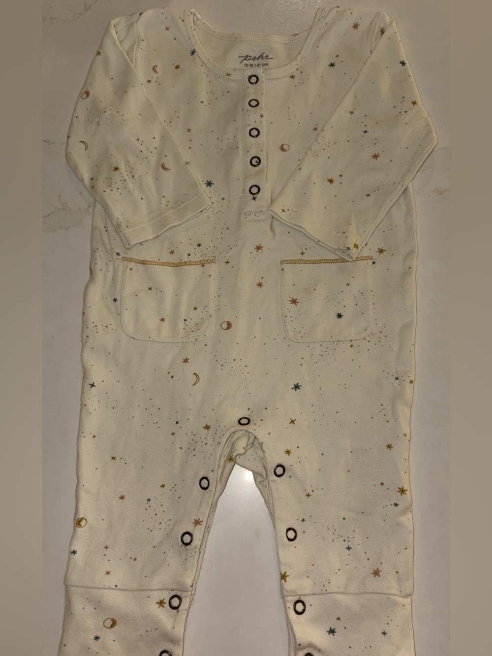 Pehr Cream Star & Moon One-Piece